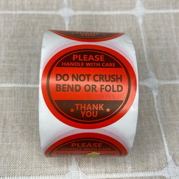 Please Handle With Care Labels (600) Do Not Crush Bend or Fold Reseller Supplies - Picture 1 of 3